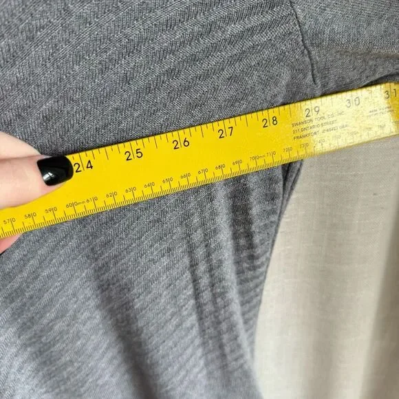 Soft Gray Ribbed Cardigan 1X Easy Throw-On Minimalist Cozy Fit - Picture 10 of 13